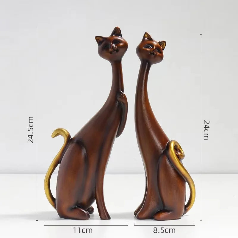 Nordic Graffiti Cat Sculpture - Abstract Resin Art Decor | Unique Home Decor