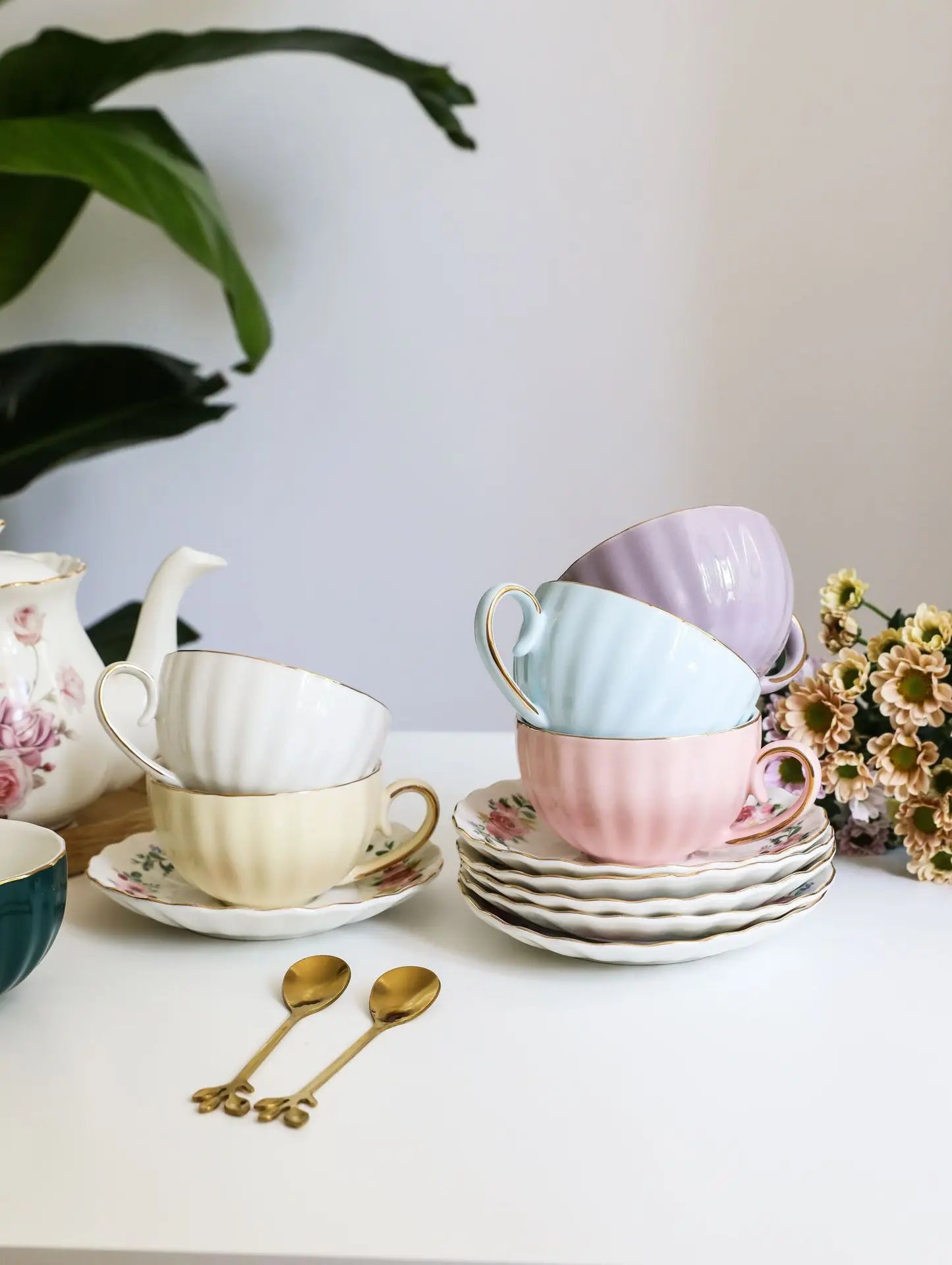 Vabena Luxury Bone China Coffee & Tea Set - Elegant Serveware