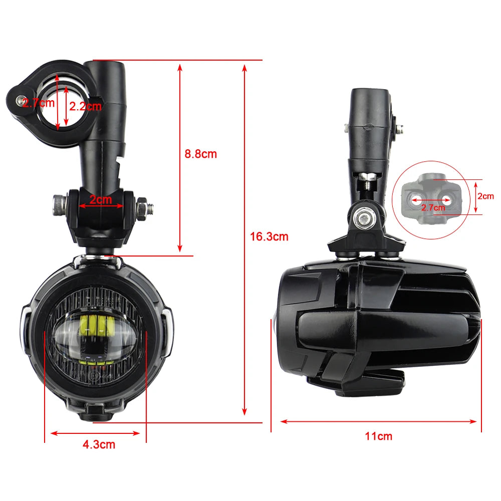 Wysokowydajne pomocnicze lampy przeciwmgielne led do motocykli bmw r1200gs, f800gs, k1600 i uniwersalnych | 40w 6000k