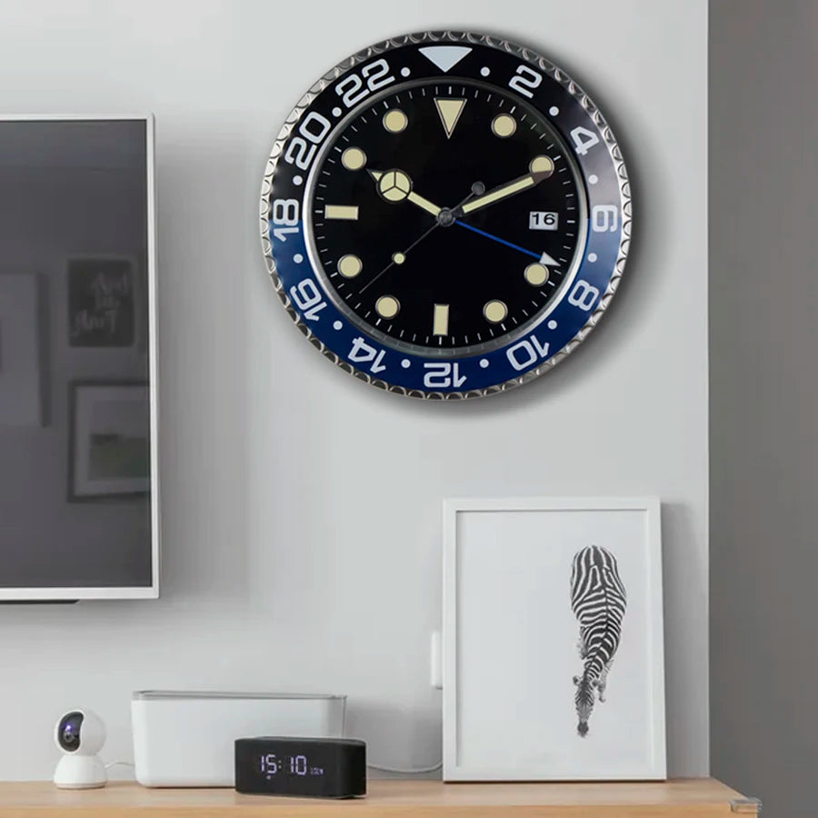 Luxury Modern Metal Wall Clock with Digital Luminescence