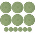 Set of 12 Round Braided Placemats & Coasters | Washable, Heat Resistant & Non-Slip
