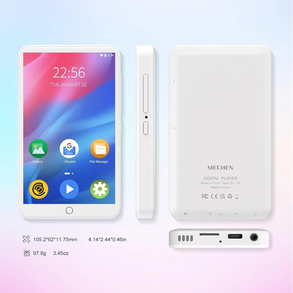 Odtwarzacz mp3/mp4 mechen android 9.0 | bluetooth, wifi, spotify | 512 gb - biały
