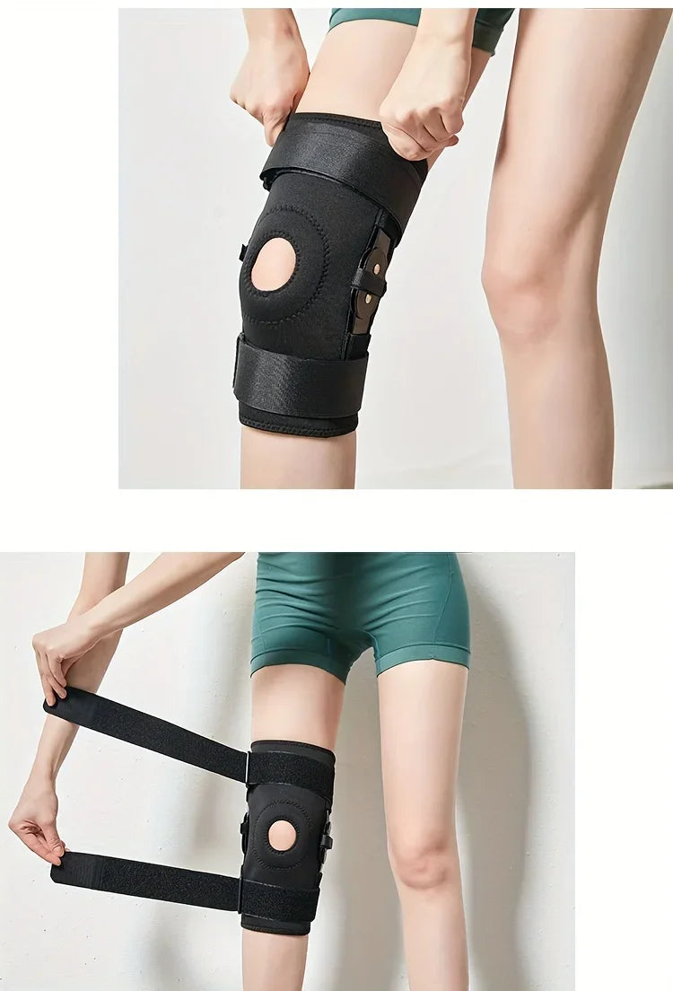 Adjustable Knee Brace with Side Stabilizers & Gel Pads for Joint Support