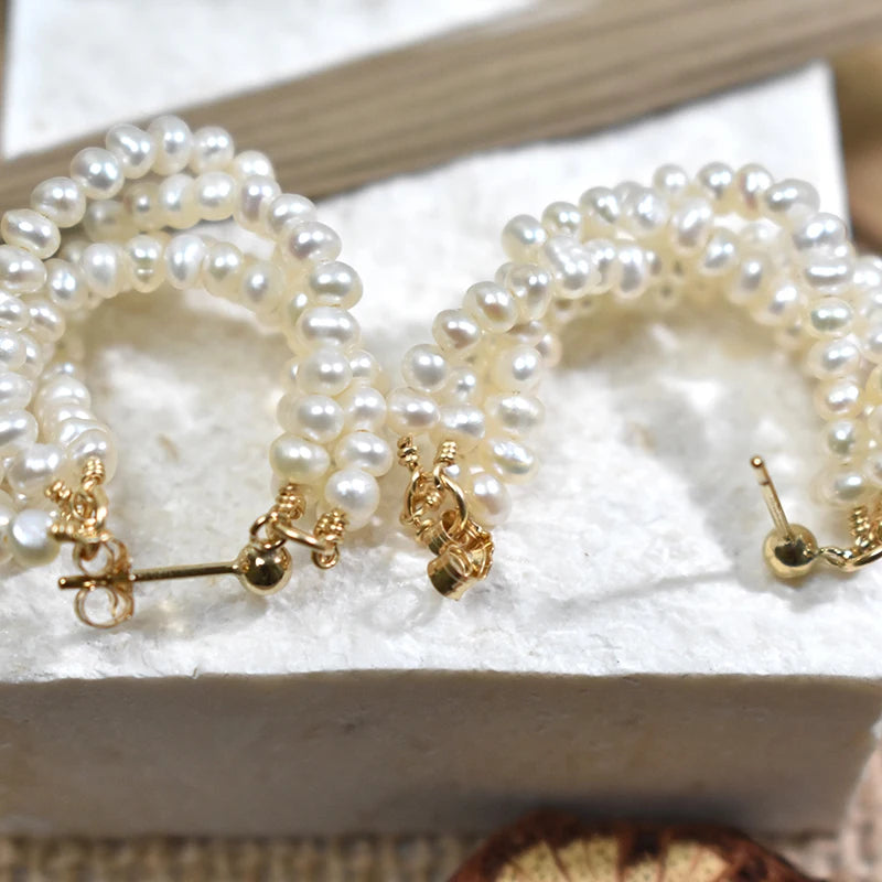 Elegant Freshwater Seed Pearl Earrings - 14K Gold Filled Jewelry
