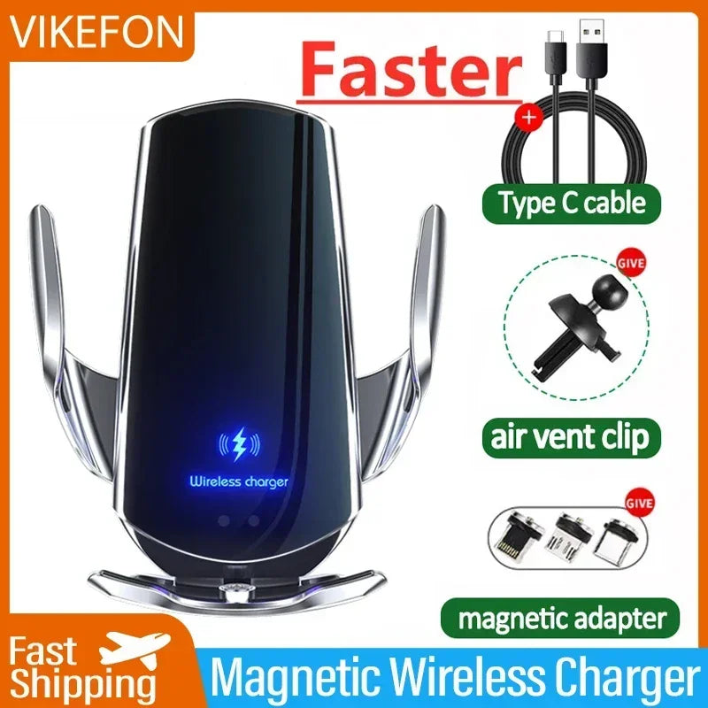 Vikefon 15w magnetyczna bezprzewodowa ładowarka samochodowa i uchwyt na telefon | szybkie ładowanie