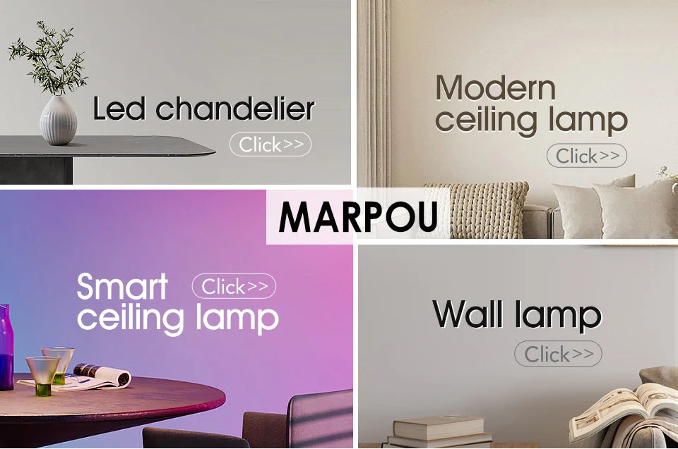 MARPOU Large LED Ceiling Lamp - Modern Bright Illumination for Bedroom