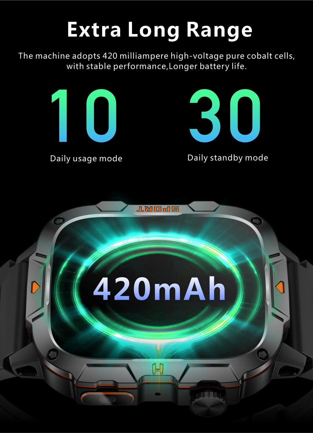 Wojskowy smartwatch dla mężczyzn | wyświetlacz amoled | taktyczny zegarek 5atm