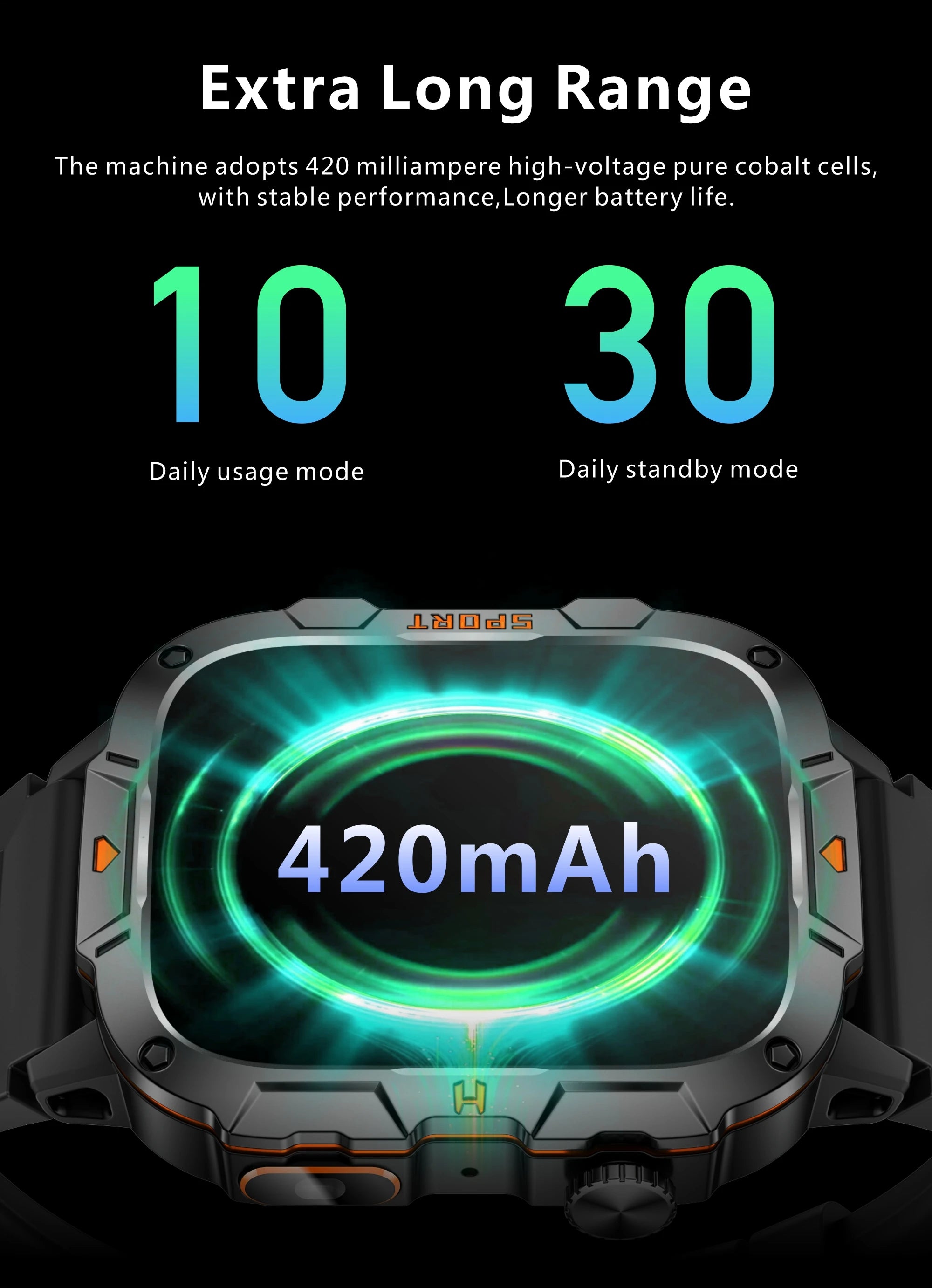 Wojskowy smartwatch dla mężczyzn | wyświetlacz amoled | taktyczny zegarek 5atm