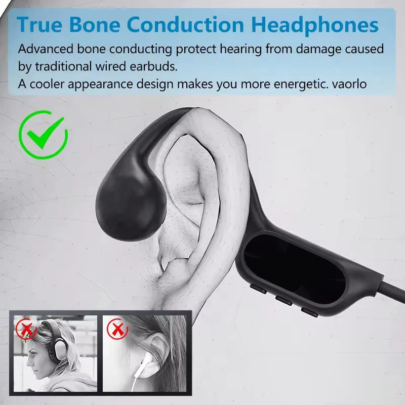Słuchawki lonmao b33 z przewodnictwem kostnym bluetooth 5.4 z mikrofonem hd