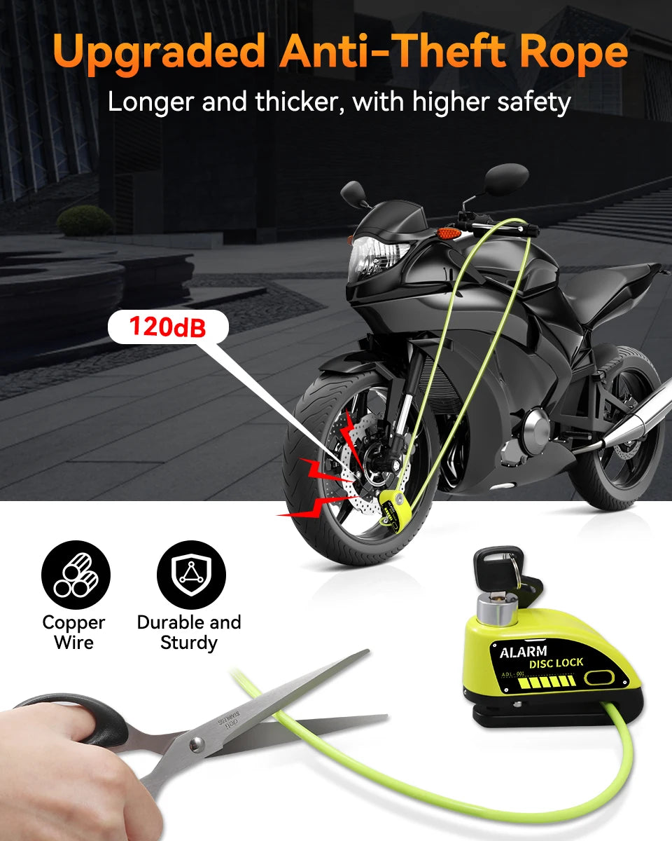 Extractme 120db alarm motocyklowy blokada tarczy hamulcowej – zabezpieczenie antykradzieżowe