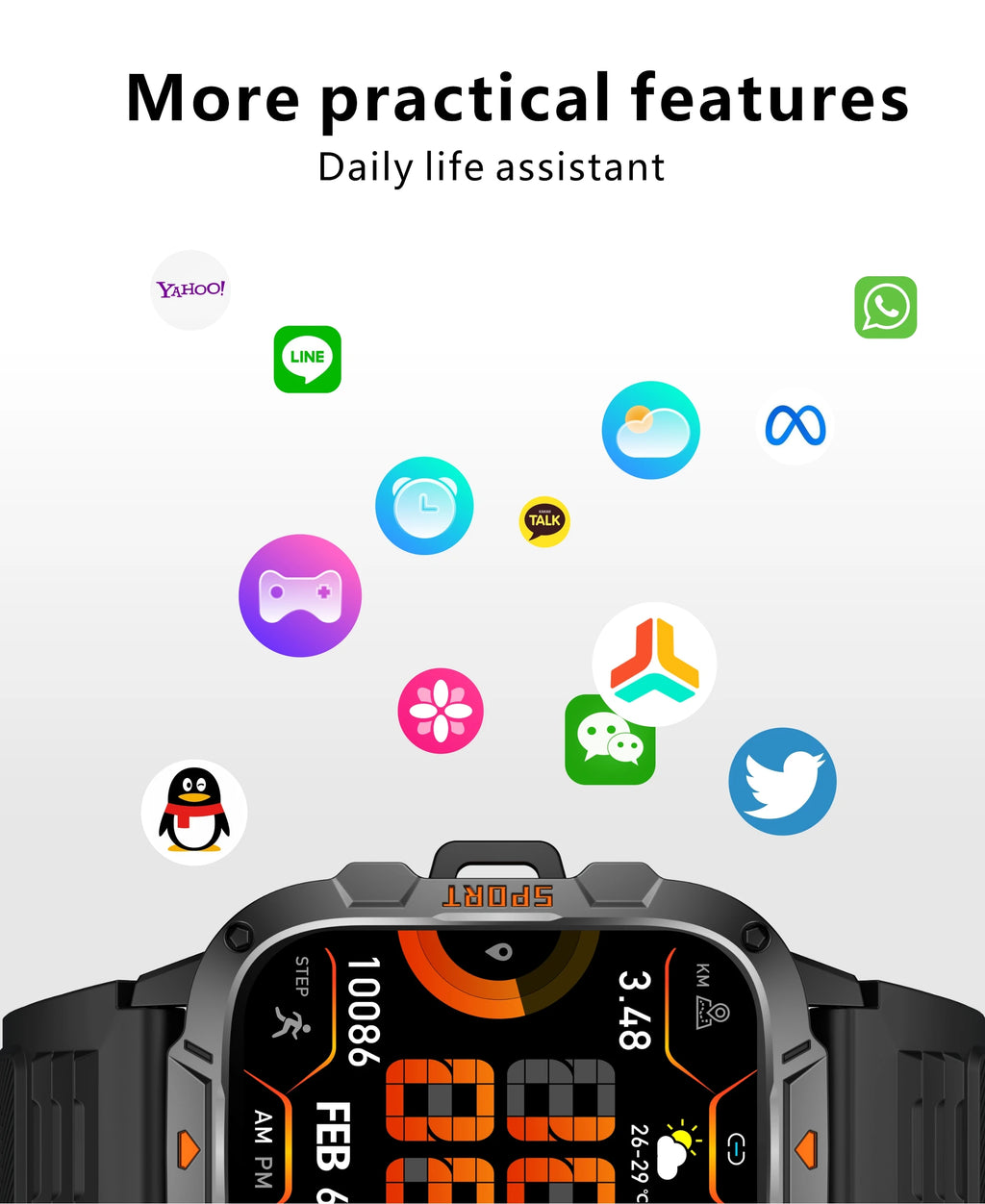 Wojskowy smartwatch dla mężczyzn | wyświetlacz amoled | taktyczny zegarek 5atm