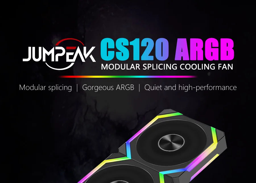Jumpeak cs120 argb 360mm modułowy zestaw cichych wentylatorów pwm do chłodzenia komputera