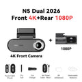 Ddpai n5 podwójna kamera samochodowa 4k hdr - przód i tył z ai nightvis