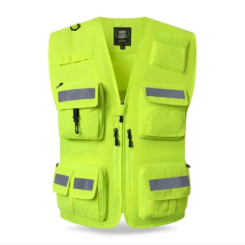 Kamizelka ostrzegawcza odblaskowa i kurtka motocyklowa - fluorescencyjna odzież robocza
