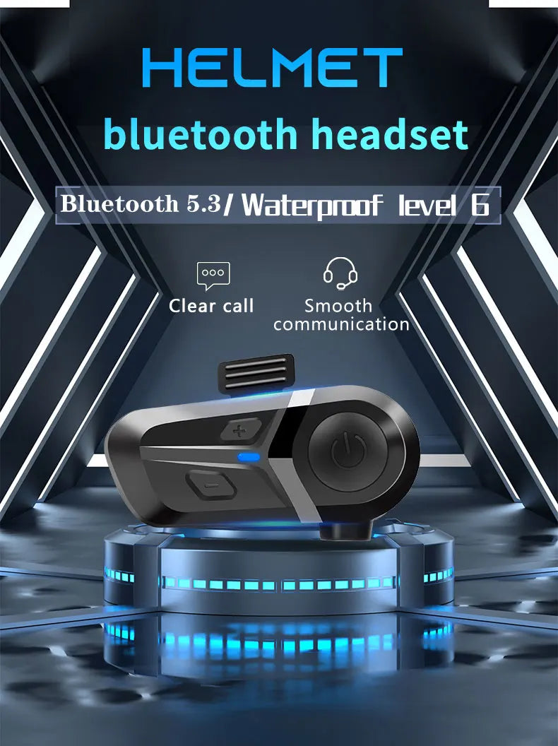 Zestaw słuchawkowy bluetooth 5.3 do kasku | bezprzewodowe rozmowy i muzyka