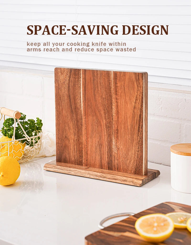 Premium Acacia Magnetic Knife Block - Organize & Display