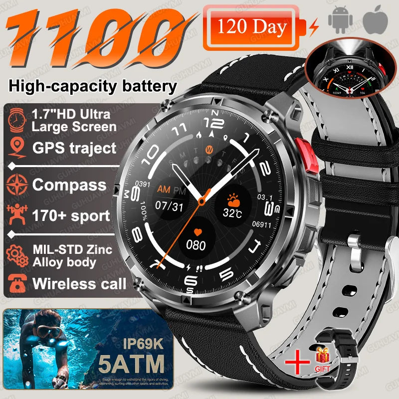T-rex3 pro smartwatch | bateria 1100mah, gps, wodoodporny 5atm, wojskowy standard