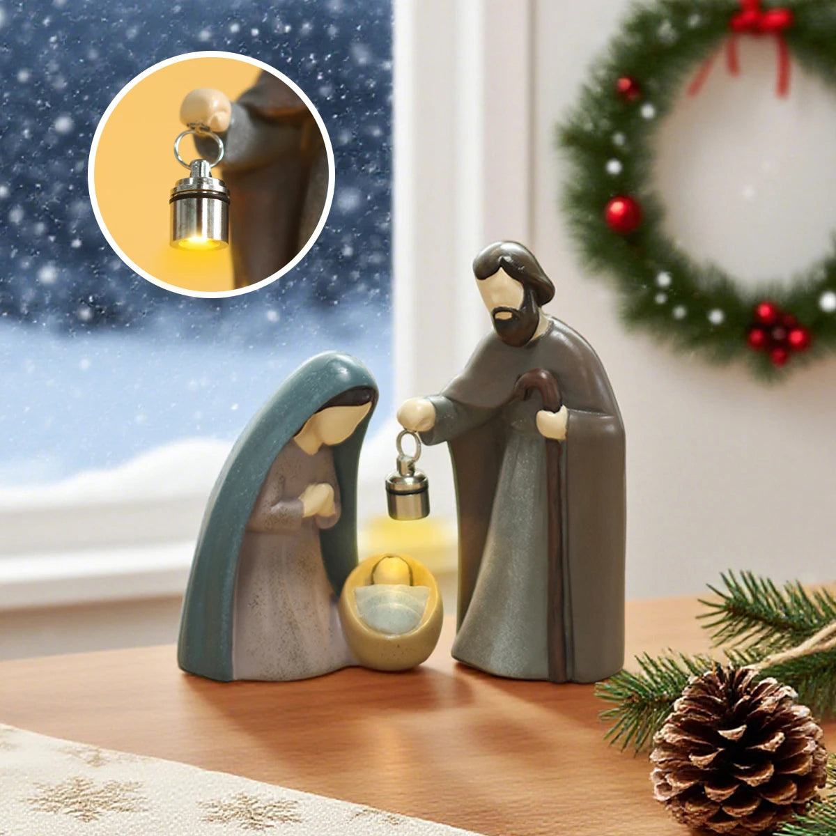 Luminous Nativity Scene Ornament Set - Holiday Decor