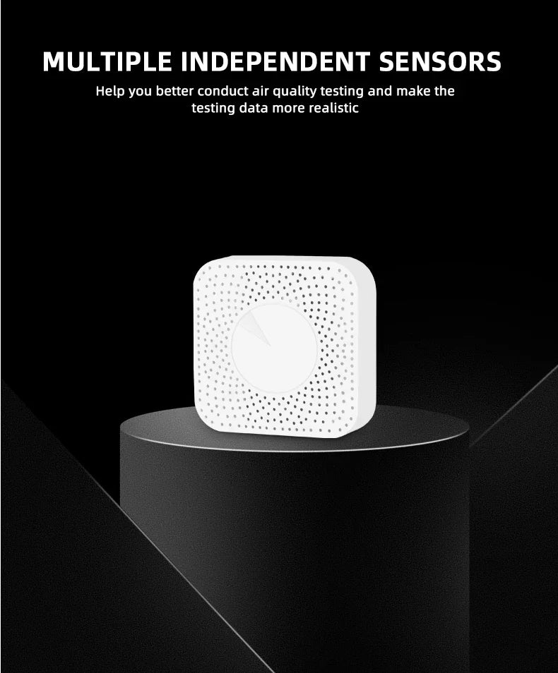 Inteligentny monitor jakości powietrza tuya zigbee 6-w-1 | detektor środowiska domowego
