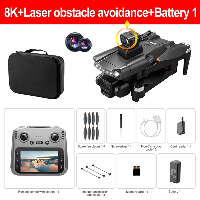 Lenovo V198Max GPS Drone | 4K/8K Dual Camera 5G FPV RC