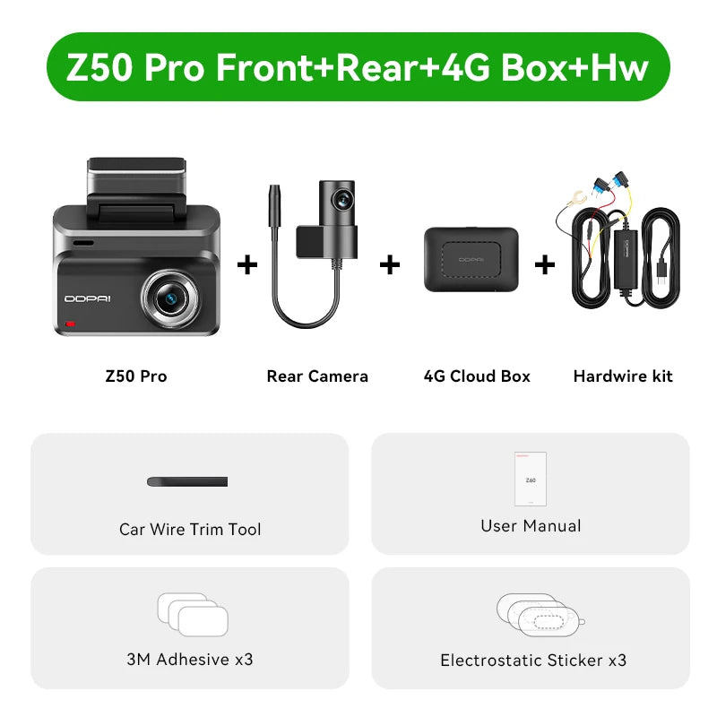 Ddpai z50 pro 4k kamera samochodowa z gps, adas i noktowizją