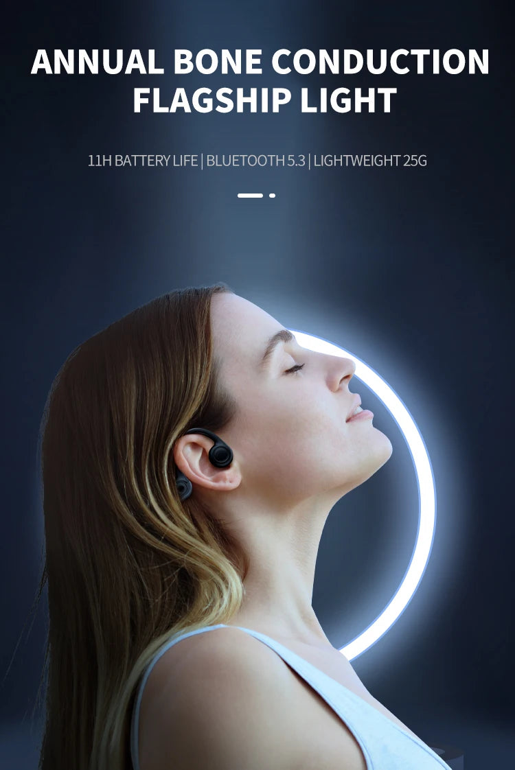 Słuchawki z przewodnictwem kostnym b8 | sportowe bezprzewodowe bluetooth 5.3 ipx5