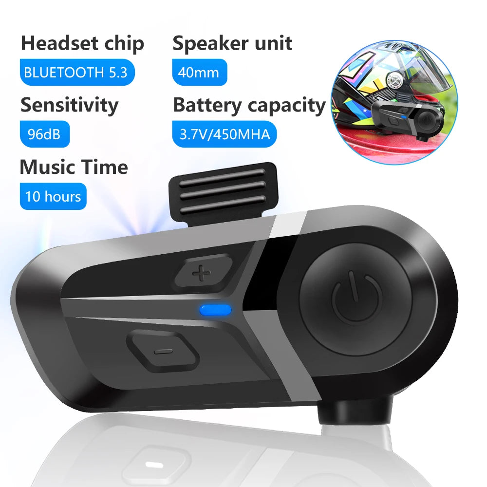 Zestaw słuchawkowy bluetooth 5.3 do kasku | bezprzewodowe rozmowy i muzyka