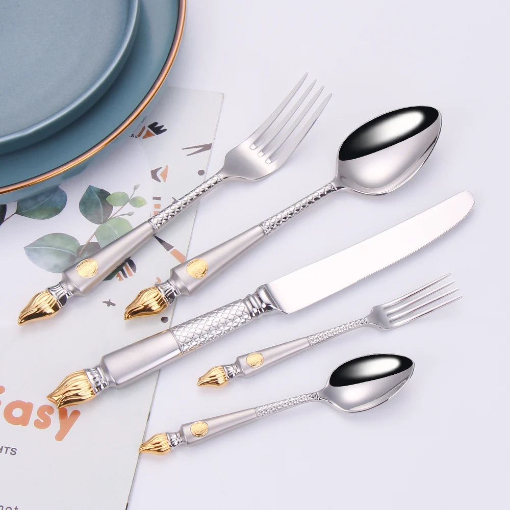 Luksusowy zestaw sztućców vintage vabena, 4 sztuki