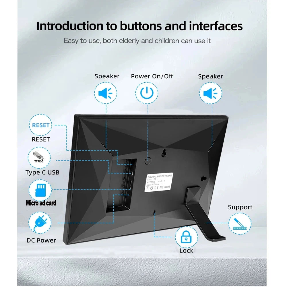 Frameo 10.1" Smart WiFi Digital Photo Frame | Touch IPS HD Display