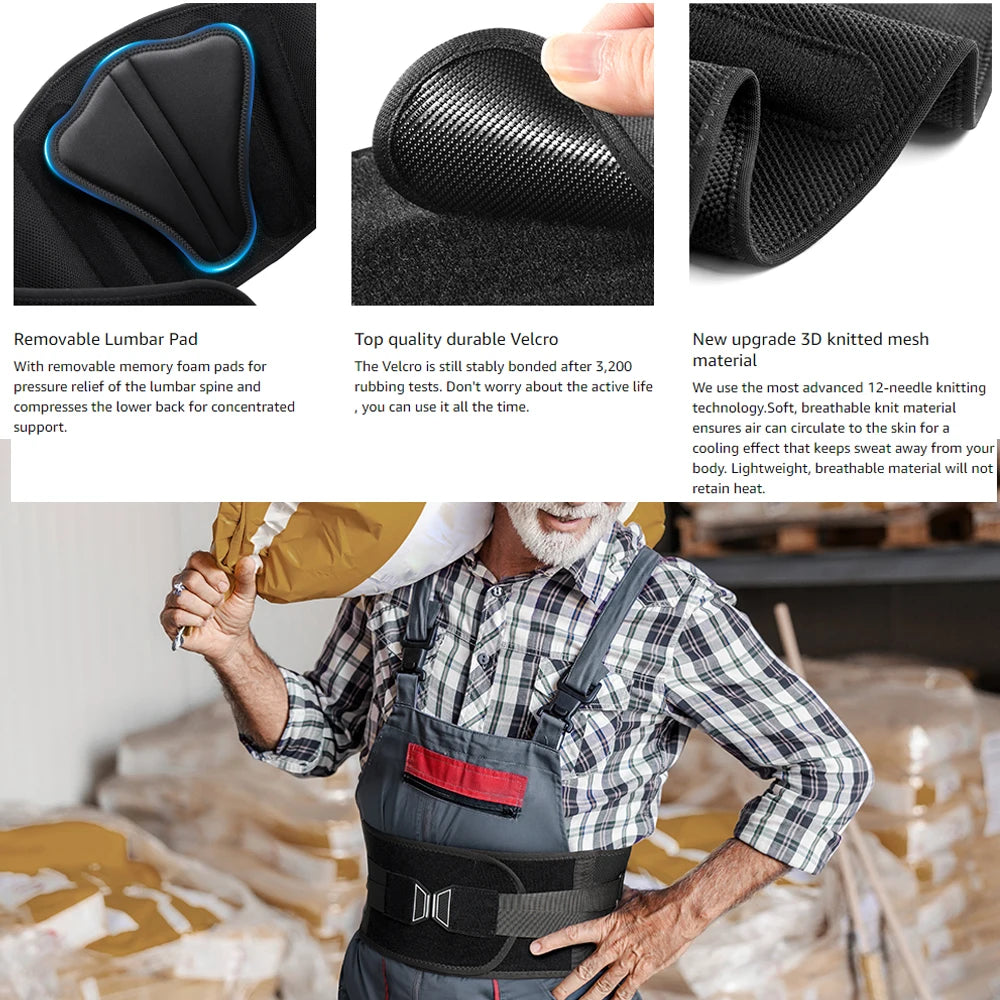 Lower Back Brace for Sciatica & Scoliosis Relief - Lumbar Support
