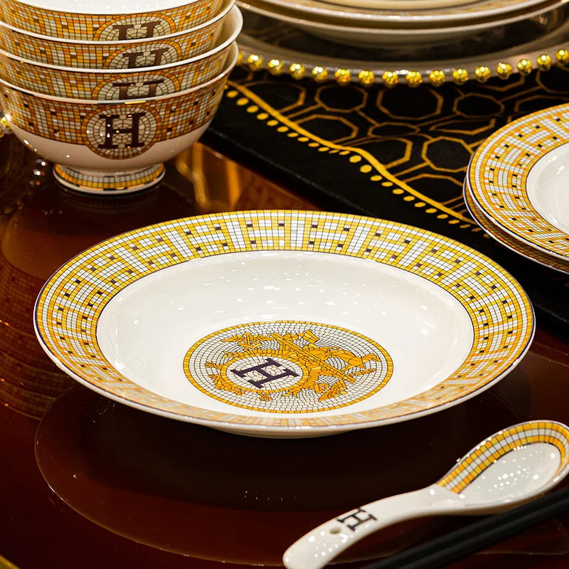 Vabena Luxury Bone China Dinnerware Set - Elegant Dining