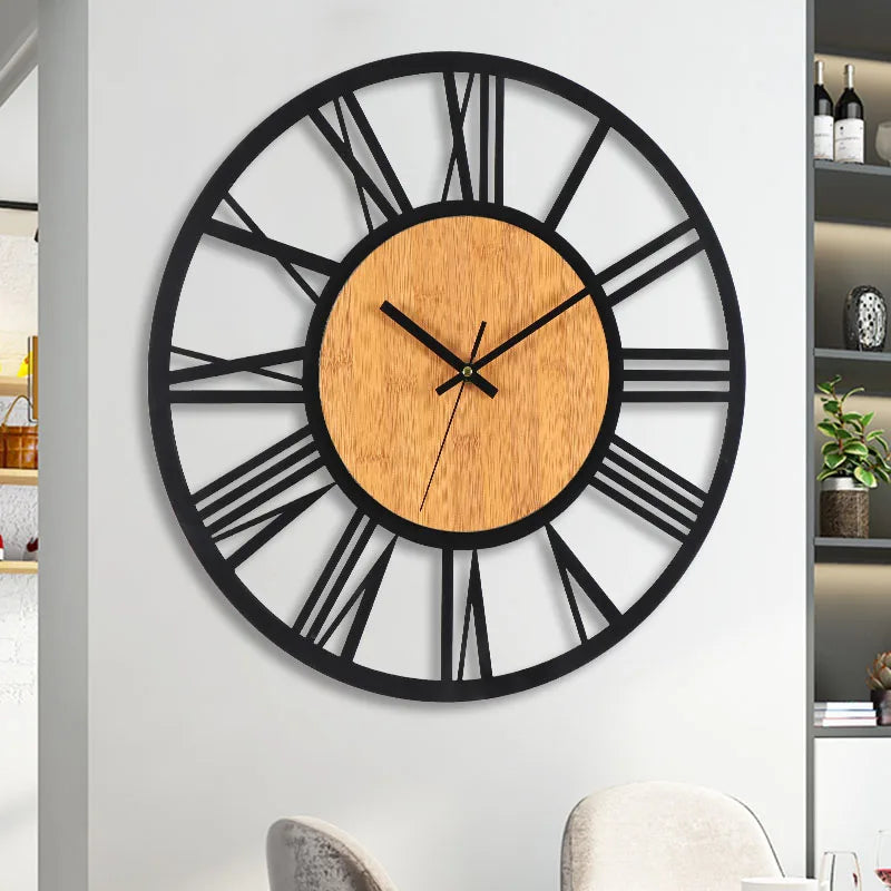 Large Nordic Retro 3D Wall Clock | Roman Numerals Decor