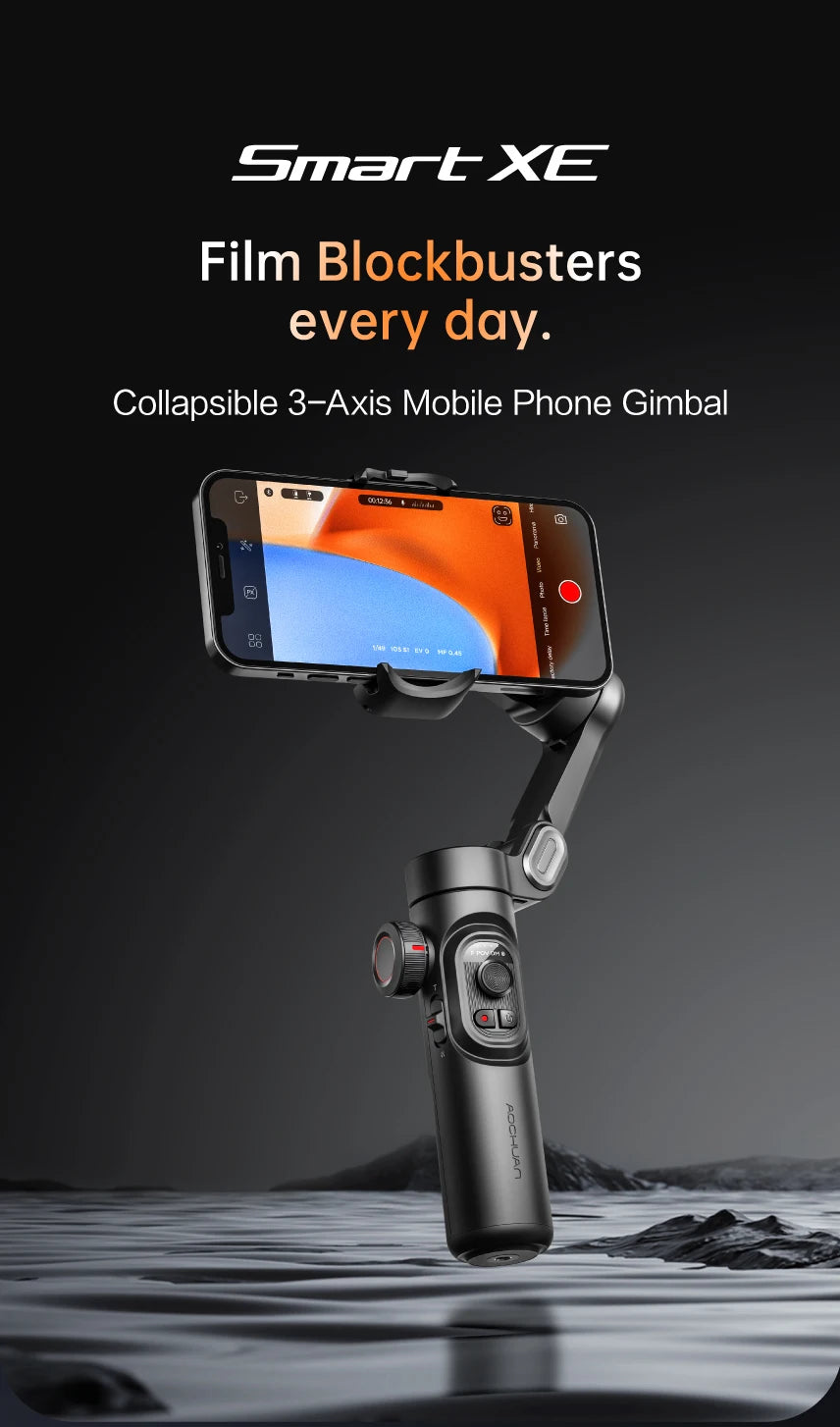 Gimbal aochuan smartxe 3-osiowy | śledzenie ai | płynne vlogi