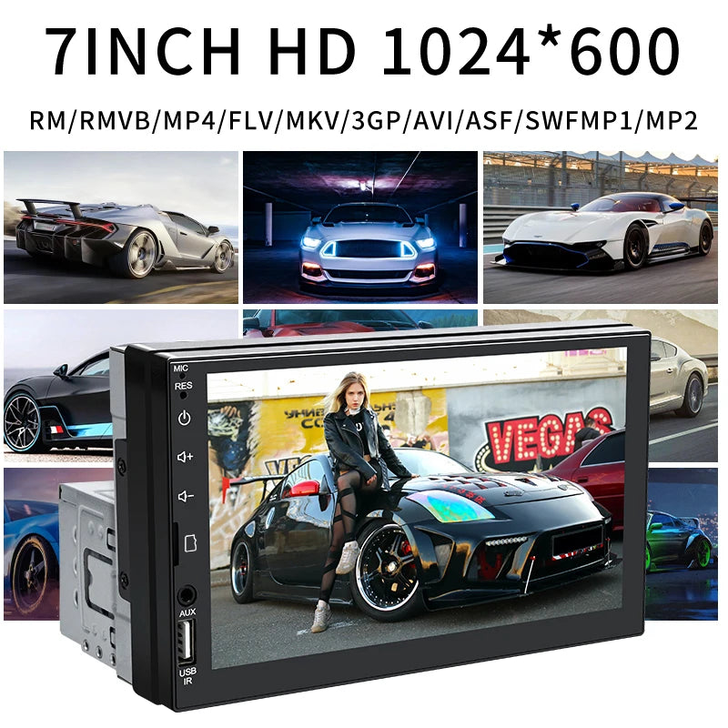 Radio samochodowe hippcron 7 cali 1 din - odtwarzacz multimedialny carplay android auto