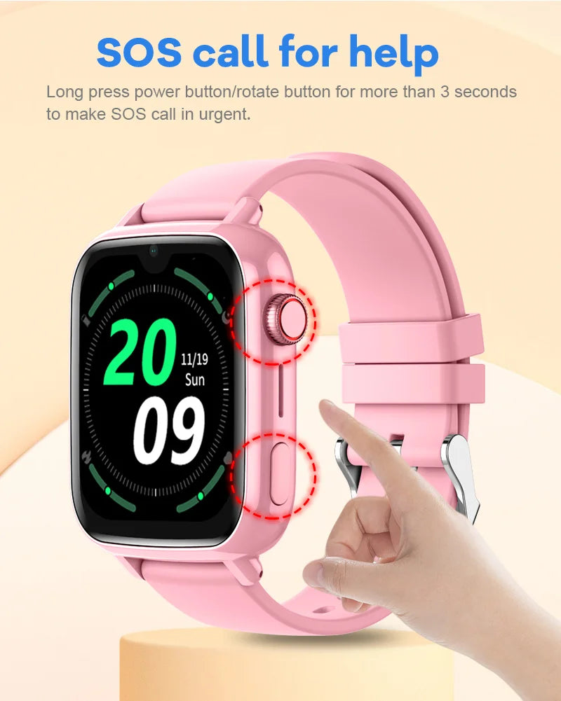 Dziecięcy smartwatch 4g z lokalizatorem gps i funkcją wideo rozmów