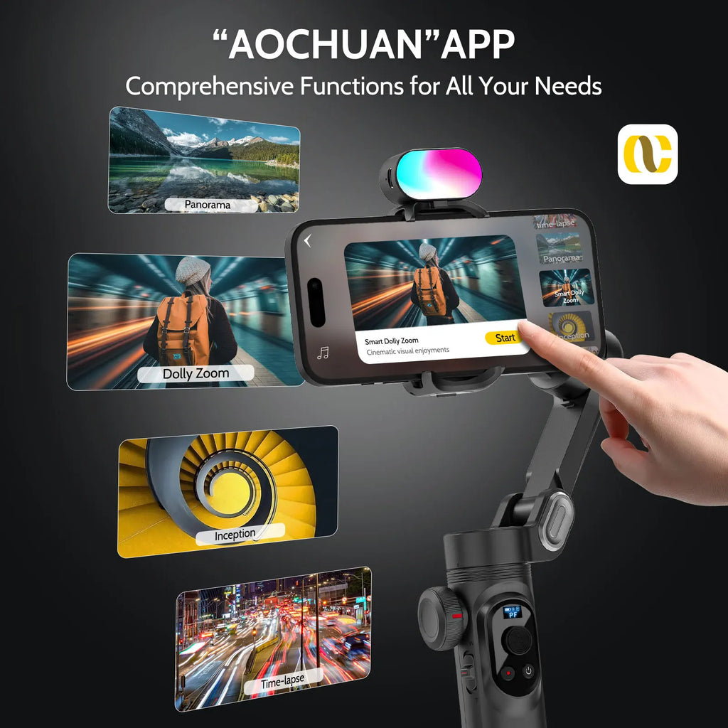 AOCHUAN Smart Xpro: Professional 3-Axis Smartphone Gimbal for Creators