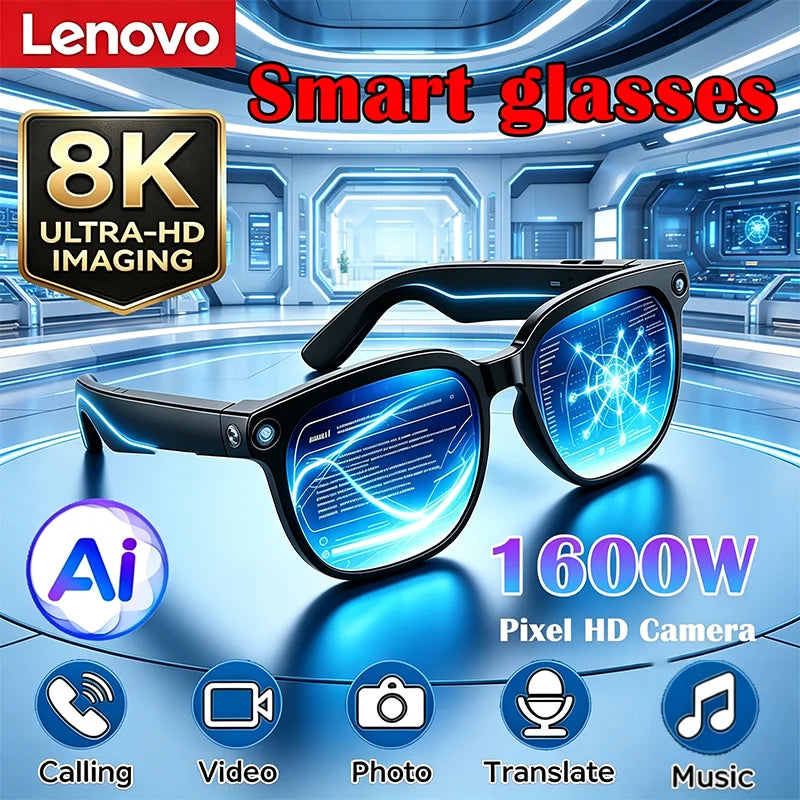 Inteligentne okulary lenovo 2026 ai smart glasses 8k | sterowanie dotykowe, nagrywanie wideo i foto, tłumacz