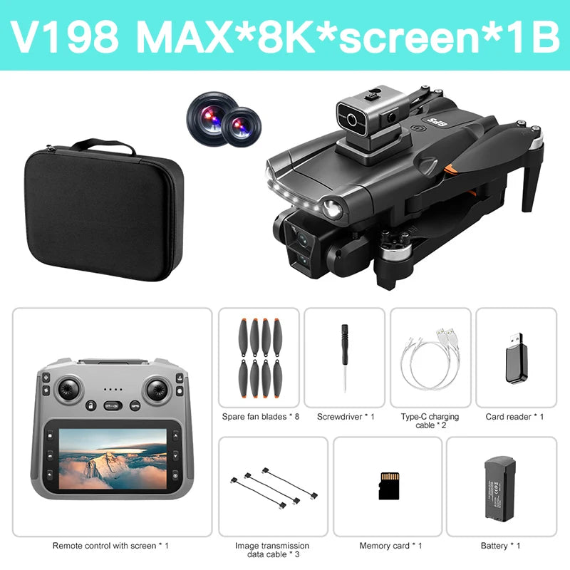 Lenovo V198 MAX GPS Drone 8K/4K Camera Obstacle Avoidance