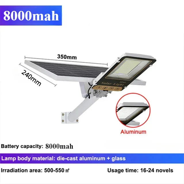 Vabena aluminiowa lampa solarna 8000mah – zewnętrzna lampa ścienna led