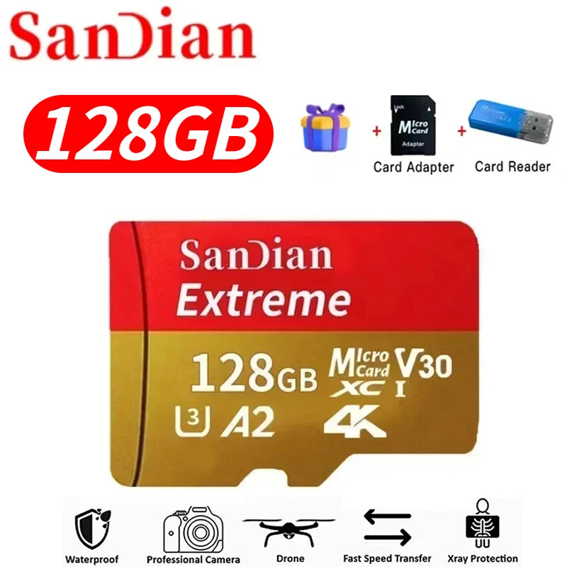 Oryginalne karty micro tf v30 class10 – pamięć flash 128gb, 256gb, 512gb do monitoringu, pc i mac