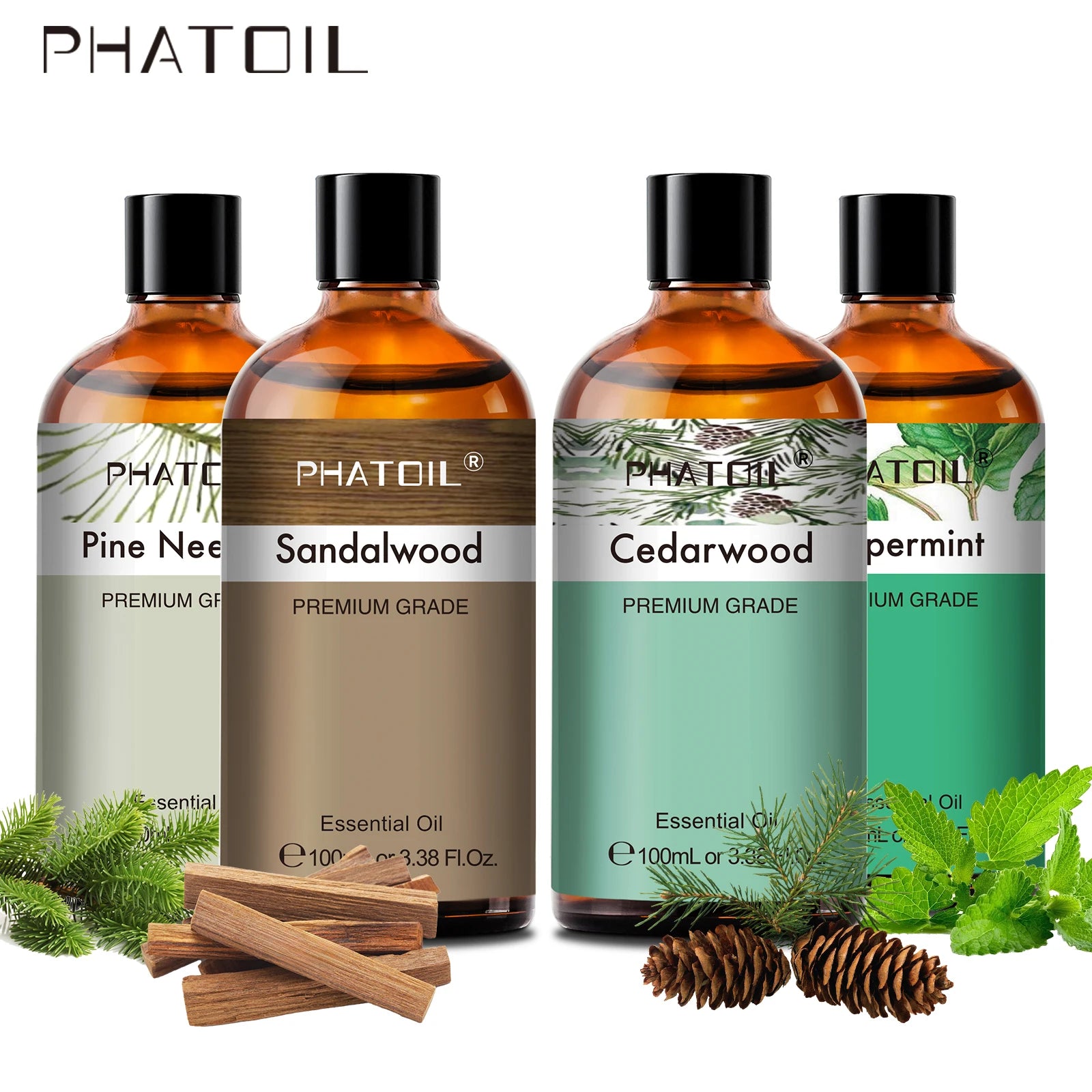 Phatoil premium mieszanka olejków eterycznych - drzewo sandałowe, lawenda, eukaliptus, mięta pieprzowa
