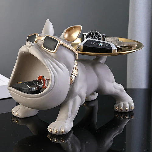 Statuetka buldoga skarbonka i schowek - figurka psa 30cm żywica