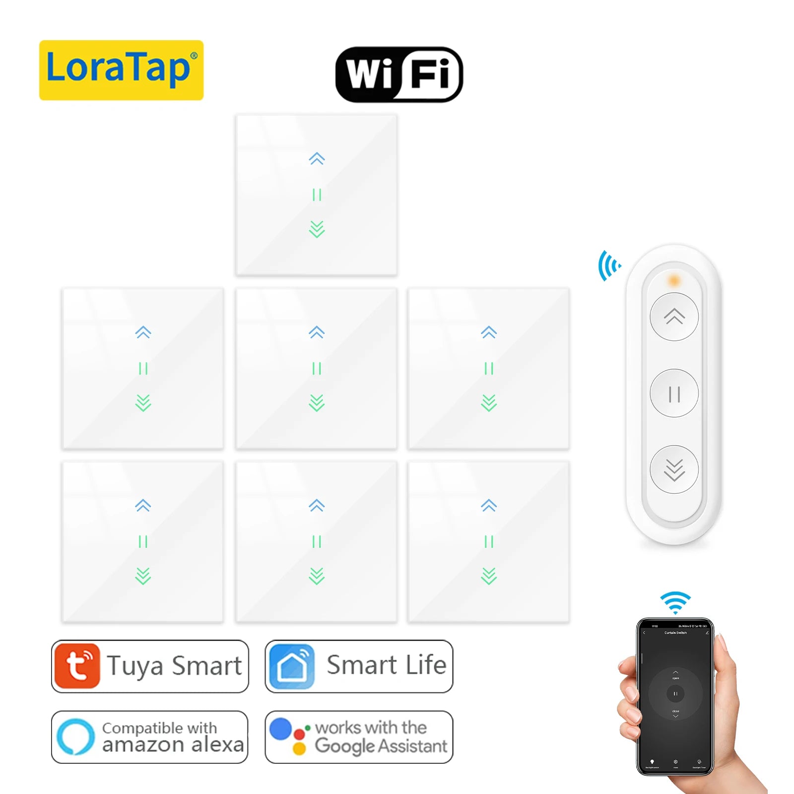 Loratap inteligentny przełącznik rolet wifi – sterowanie aplikacją i głosowe
