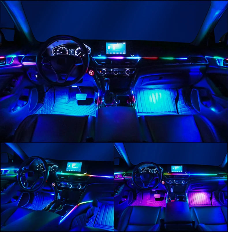 Zestaw ambientowego oświetlenia samochodowego led rgb 14/18 w 1
