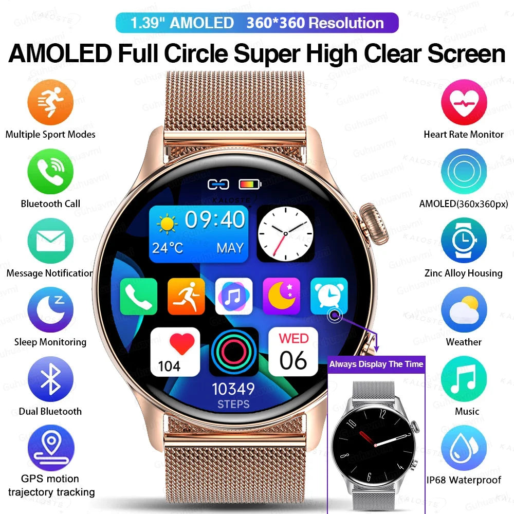 Vabena 2026 smartwatch dla kobiet i mężczyzn | amoled, gps, ip68