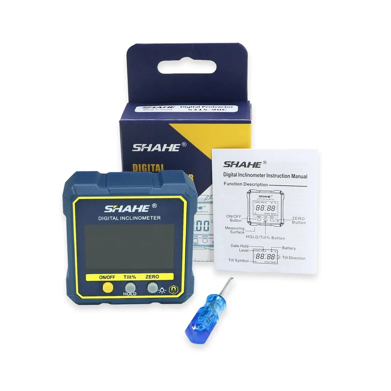 SHAHE Digital Angle Gauge & Protractor with Magnetic Base & Backlight