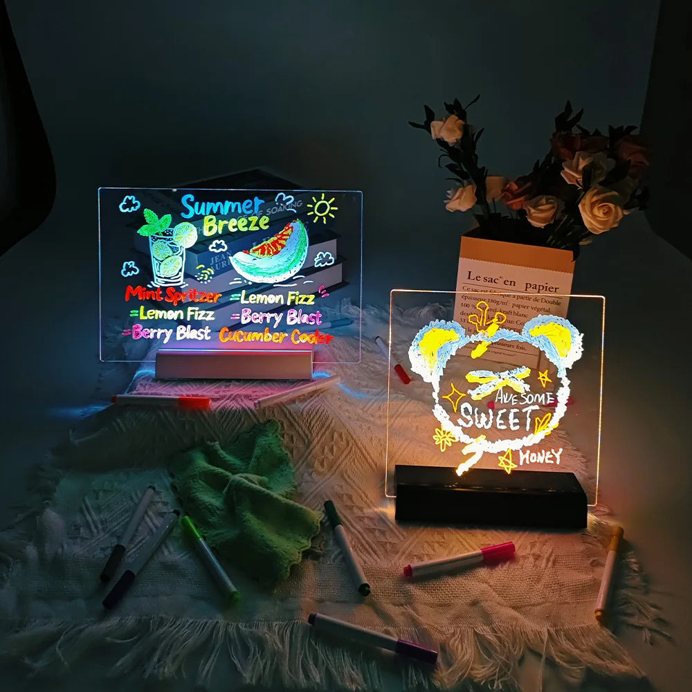 Tablica led do notatek i lampka nocna | plansza do rysowania rgb dla dzieci