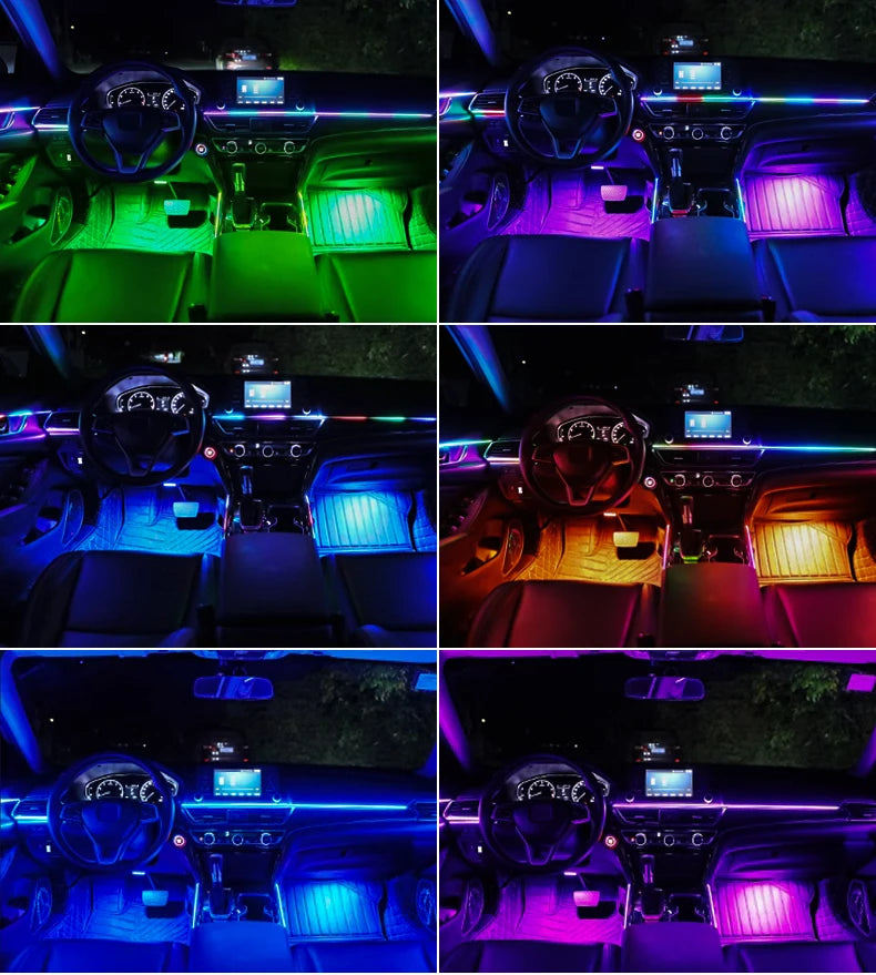 Zestaw ambientowego oświetlenia samochodowego led rgb 14/18 w 1