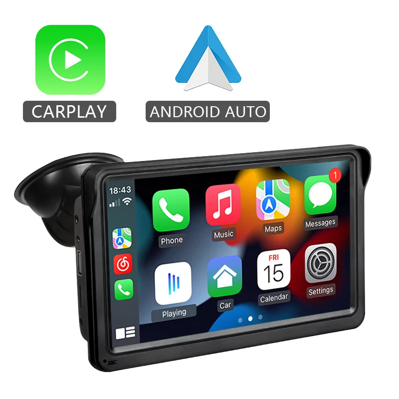 Przenośne radio samochodowe hippcron 7 cali z bezprzewodowym carplay i android auto