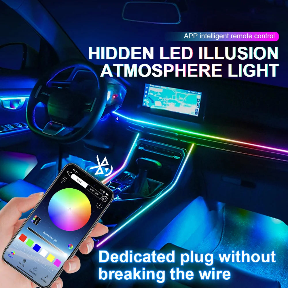 Zestaw ambientowego oświetlenia samochodowego led rgb 14/18 w 1